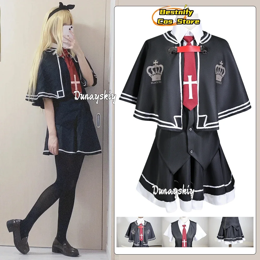

CosplayAnime Wonderful Everyday Tsui No Sora Zakuro Takashima Down The Black Dress Cosplay Costume じらいけい JK School Women Uniform