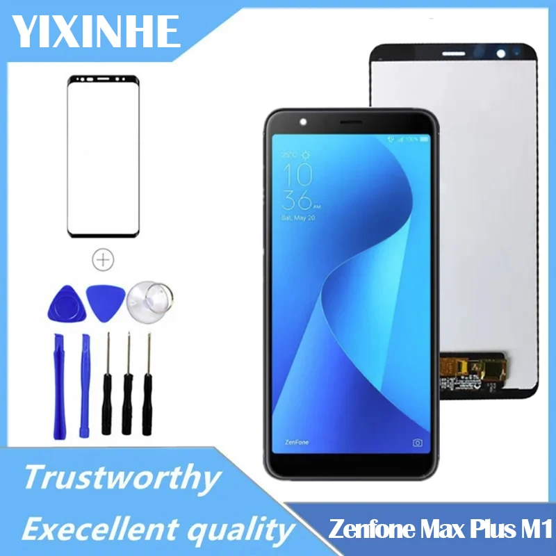 100% Tested For Asus ZenFone Max Plus (M1) ZB570TL LCD Touch Screen Digitizer Assembly X018DC X018D Display With Frame