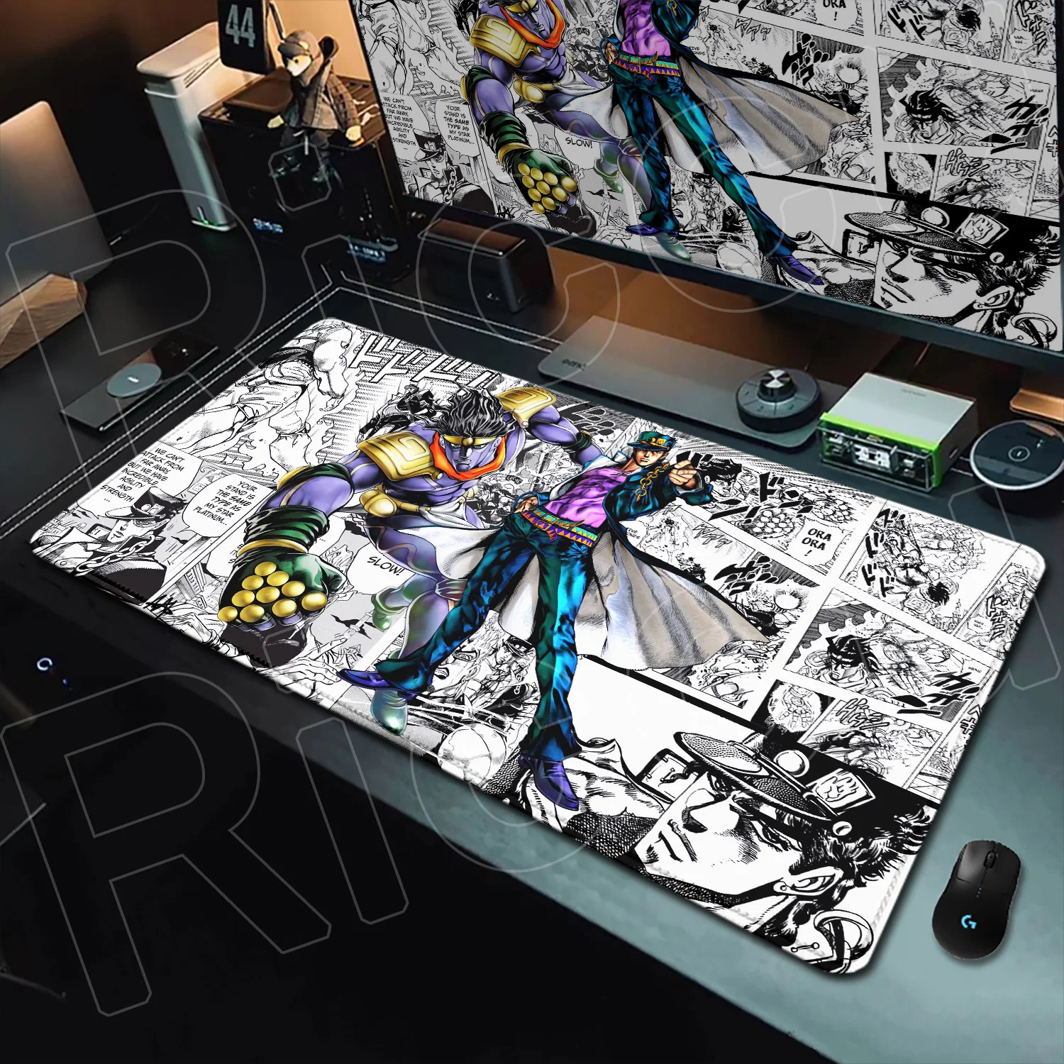 Anime Jojo Bizarre Adventure Mauspad Gamer Gummi-Rutschfeste Basis Schreibtischunterlage Kujo Jotaro Schrank Tastatur Gaming Büro Zubehör