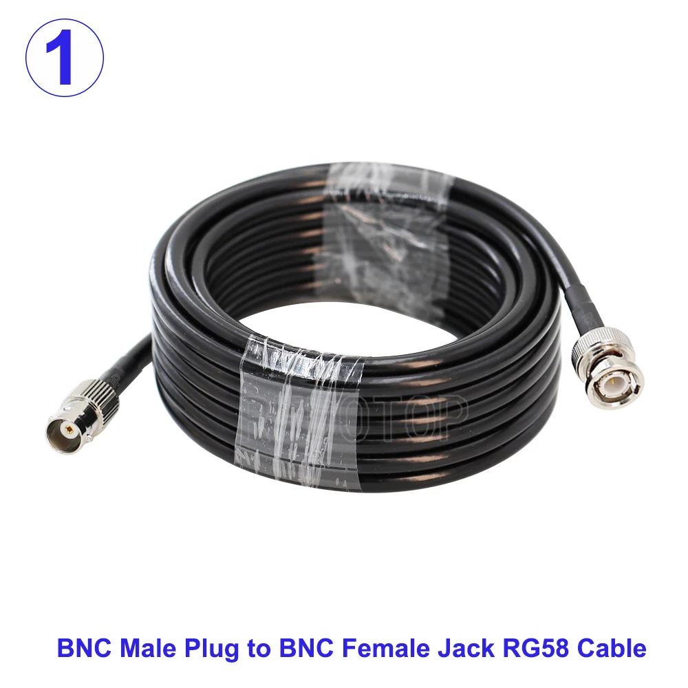 1 stks RG58 BNC Mannelijke/Vrouwelijke naar BNC Mannelijke/Vrouwelijke Connector 50 Ohm RG-58 RF Coax Coaxiale Kabel Draad Pigtail Jumper verlengsnoer