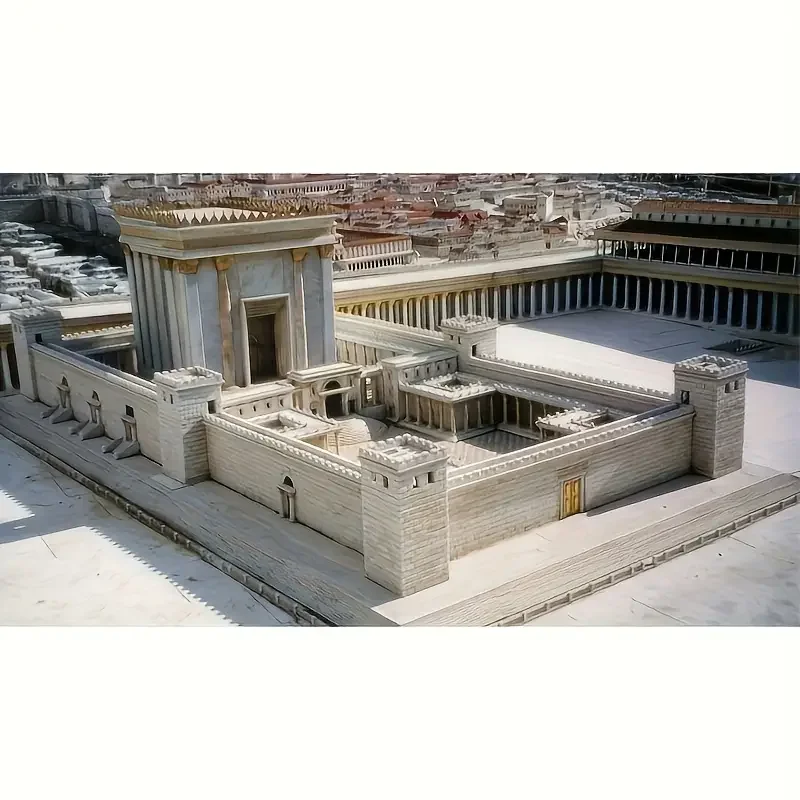 Réplica del Santo segundo templo de Jesús, modelo de estatua de recreación bídica, estatuilla de mesa, regalo Judaica, decoración del hogar