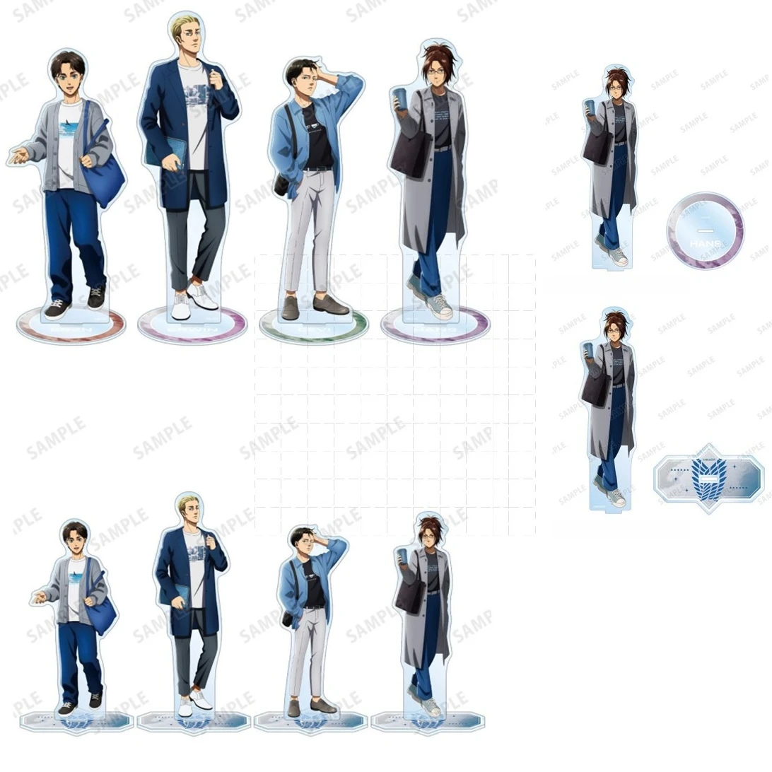 Game Erwin Smith Levi Ackerman Eren Yeager Hans Hange Zoe Acrylic Stand Doll Anime Figure Model Plate Cosplay Toy Gift
