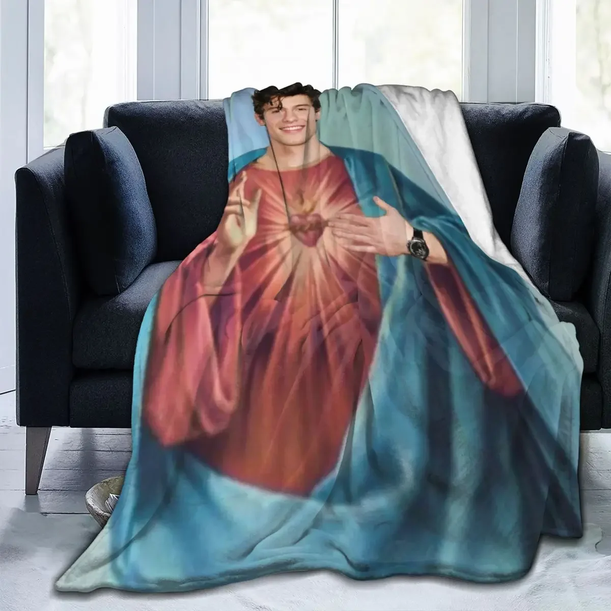 Shawn Mendes Music Singer Flannel Blanket Quality Warm Soft Model Funny Religious Throw Blanket Winter Camping Bed Bedspread