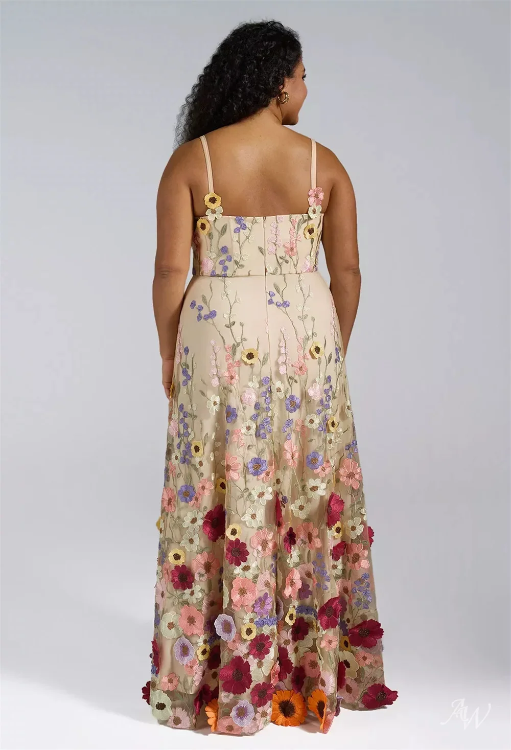 Abiti da sera colorati in pizzo con fiori 3D a due cinghie Abiti da ballo formali su misura