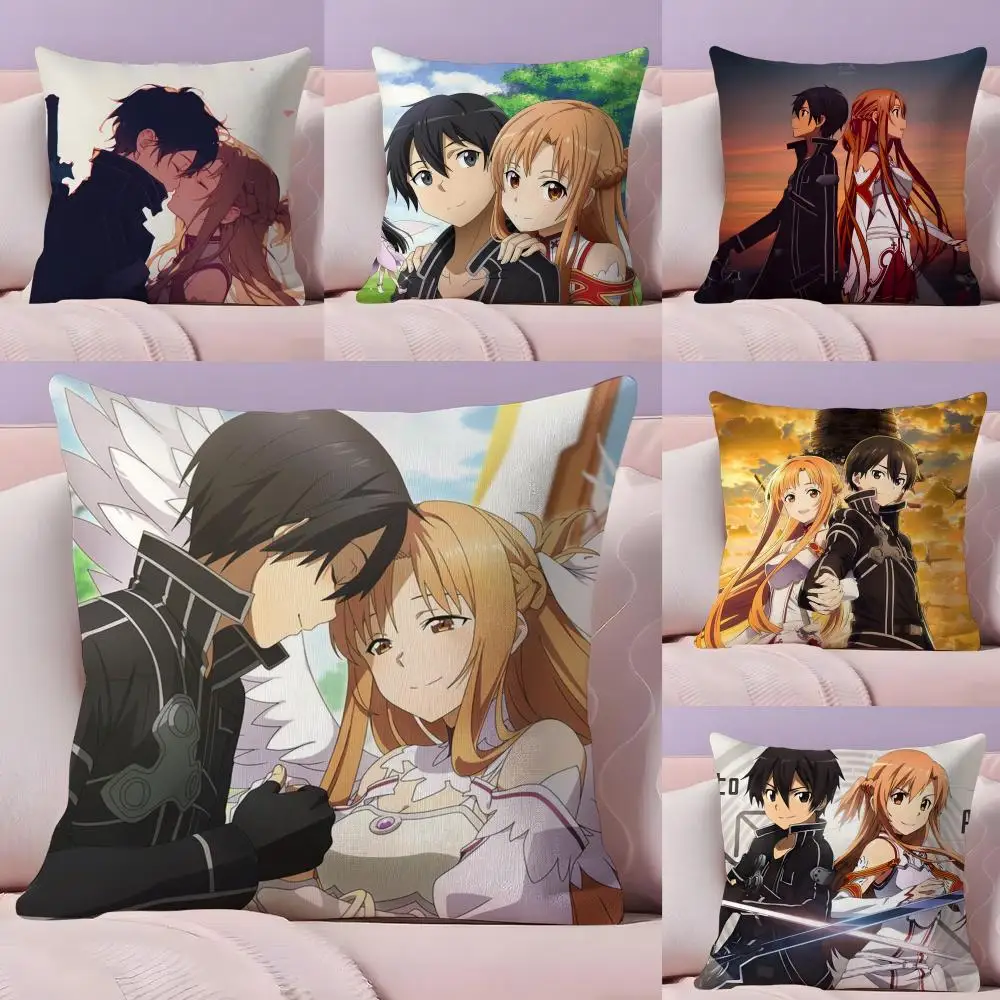 

S-Sword Art O-Online SAO наволочка из плюшевой ткани, мягкий двусторонний диван с принтом, теплый зимний домашний подарок, наволочка
