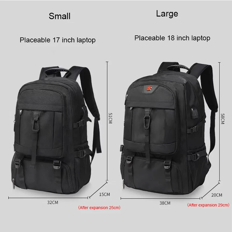 Mochilas multifuncionales para hombre, bolsa para ordenador portátil de 17 pulgadas, con carga USB, resistente al agua, equipaje grande para