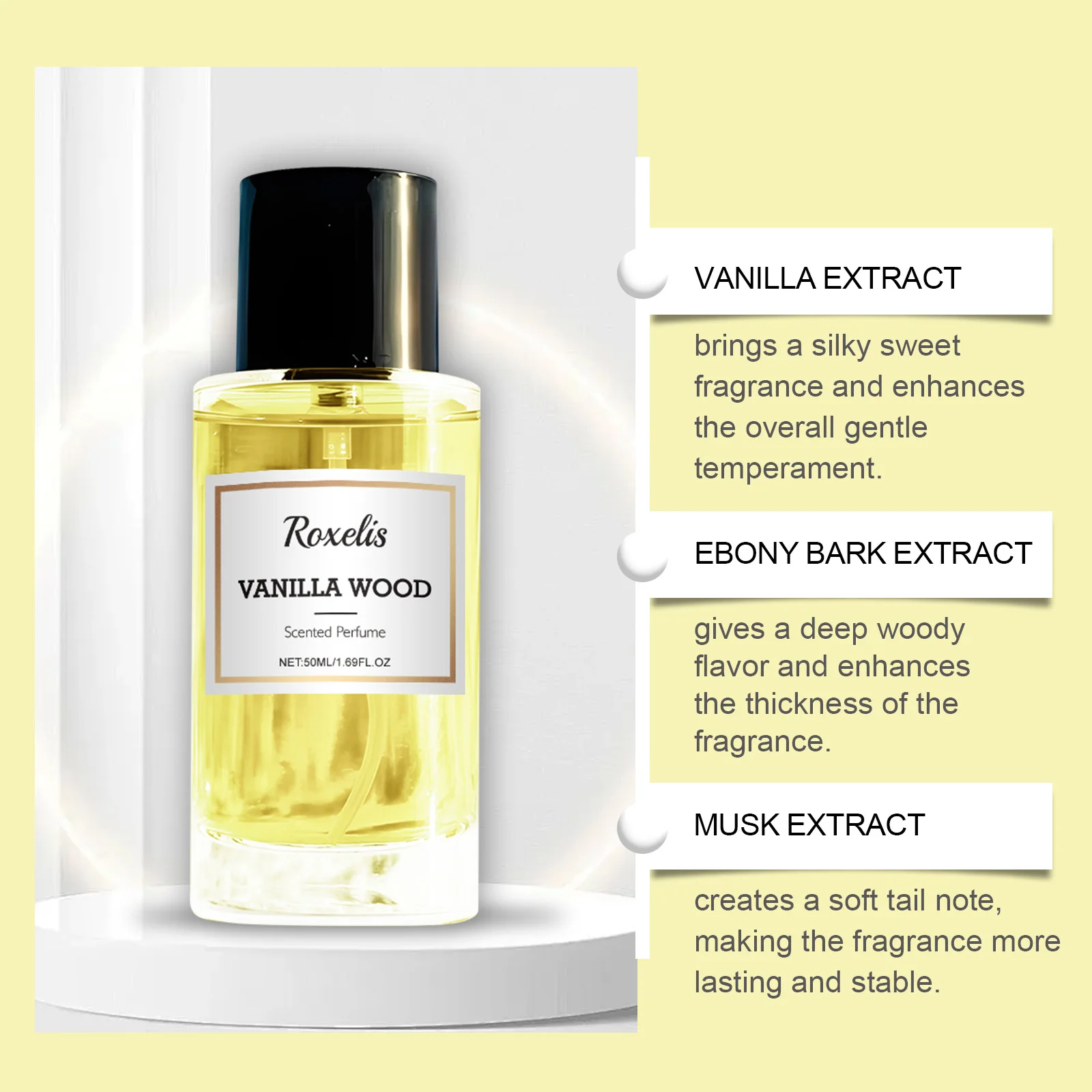 

50ml Vanilla Wood Perfume Vanilla Wood Long Lasting Fragrance PerfumeHigh-quality Perfume For Daily Carry, Elegant And Exclusive