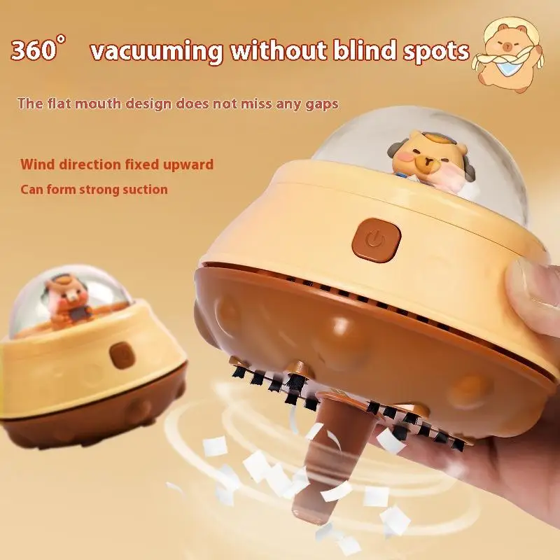 Cute Cartoon Capybara Desktop Vacuum Cleaner Eraser Dust Cleaning Machine Keyboard Pencil Lead Dust Student Stationery Set