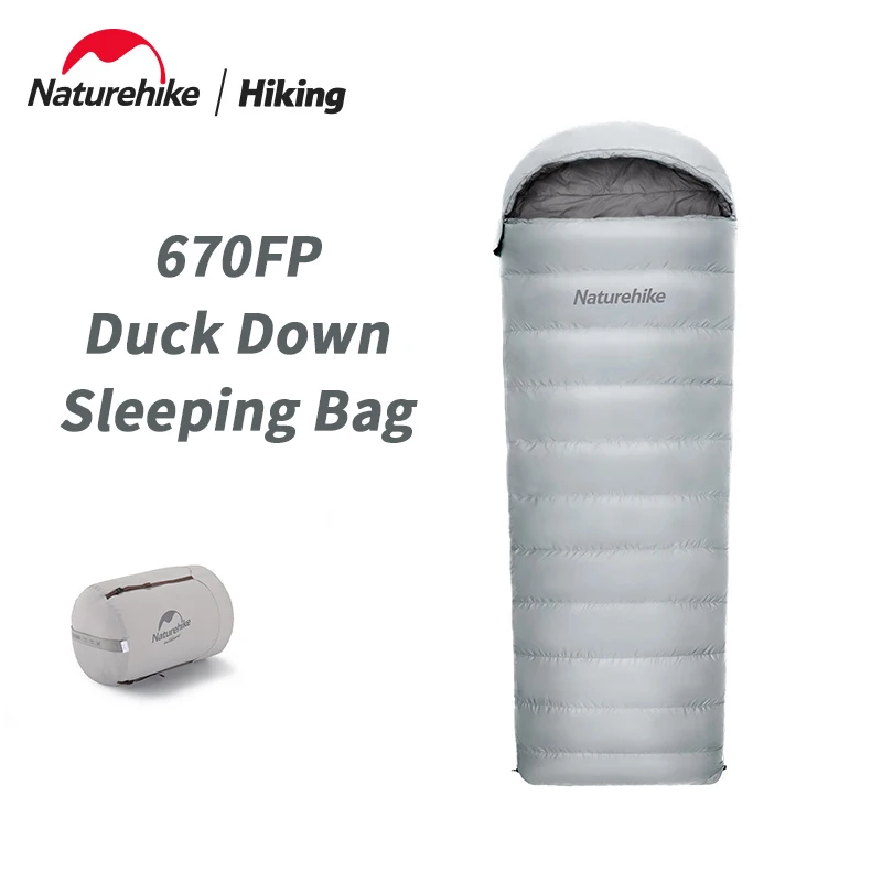 Naturehike Duck Down Sleeping Bag -13℃~8℃ Outdoor Autumn Winter Keep Warm Sleeping Bag Spliceable Envelope Ultralight 670FP