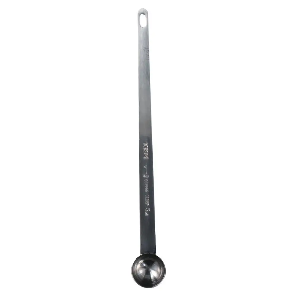 Colher medidora de aço inoxidável com cabo longo, 5/10/15/20/25/30ml, mistura espessa, café em pó, leite, colher de sopa, utensílios de cozinha