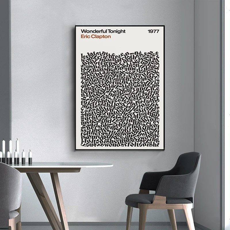 كلمات علاج ملصق علاج الجمعة أنا في الحب أغنية يطبع أغنية واحدة حائط لوح رسم صور فنية ديكور غرفة المنزل #3