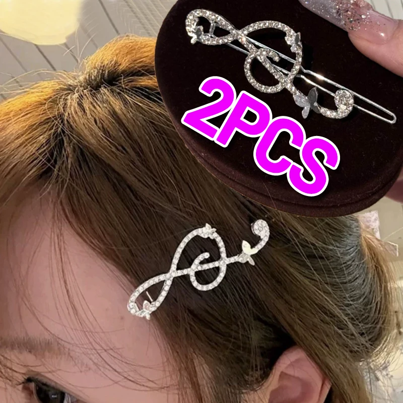 

Fashion Butterfly Music Hair Clip Rhinestone Musical Note for Women Music Side Clip Hairpins Korean Barrettes Hair Accessories