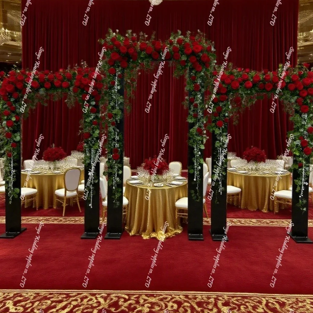 

3pcs/set f30 Stainless Steel Backdrop black Gold Silver white 2D Arch Stand Wedding Background Party Event Decoration