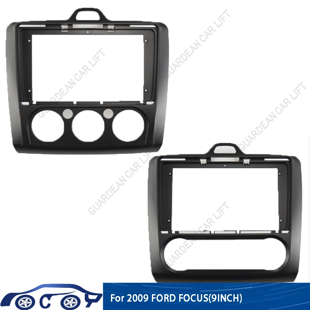 For Ford Focus 2 MK2 2004 - 2011(9Inch.Black)Car Radio Fascias Android GPS MP5 Stereo Player 2 Din Head Unit Panel Dash Frame