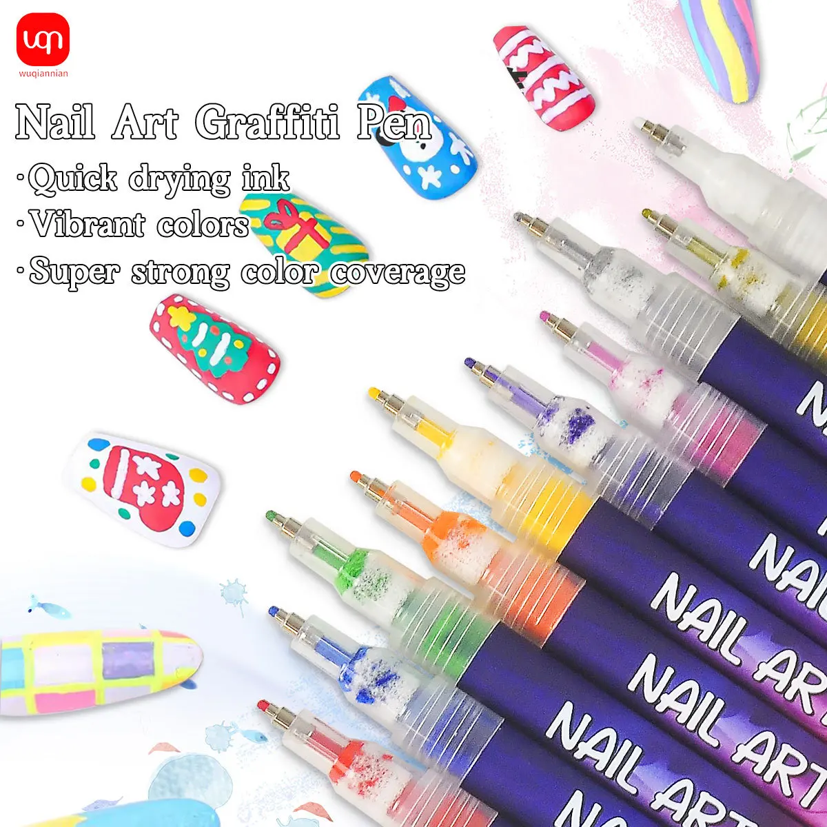 12 Color Nail Art Markers Set Customised Specialised Needle Tube Hand-Drawn Outline Paint Pens for Professional And Home Use