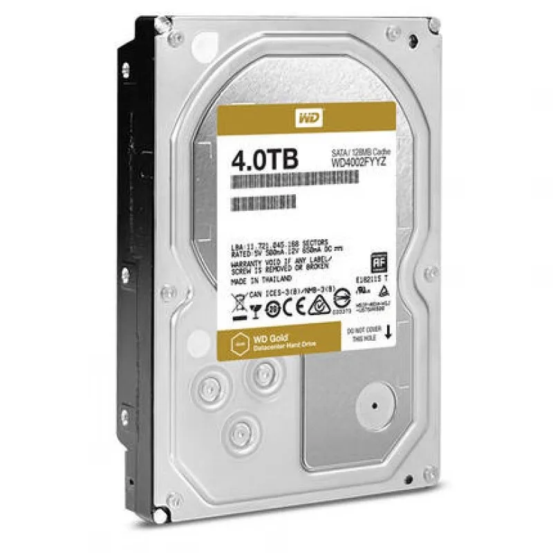 WD Gold 4TB Enterprise Class Hard Disk Drive - 7200 RPM classe SATA 6 Gb/s 128MB di Cache 3.5 pollici WD4002FYYZ