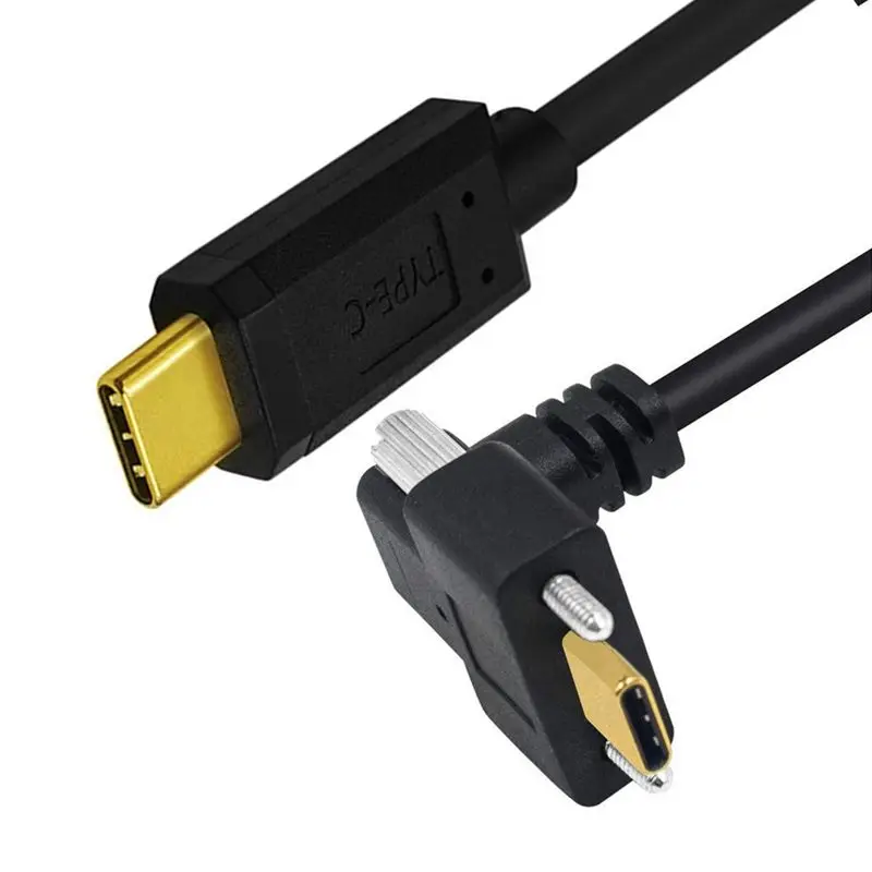 0,3 m-2 m 5 A vergoldeter Standard-16-Drahtkern 4K60 Hz 10 Gbit/s USB3.1 Typ-C-Stecker auf Stecker mit M2.0-Schrauben-Datenkabel für Schalttafelmontage