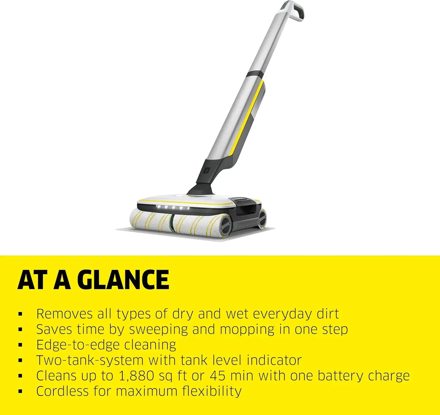 Electric Mop & Sanitize Hard Floor Cleaner - Perfect for Laminate, Wood, Tile, LVT, Vinyl & Stone Flooring - Cordles