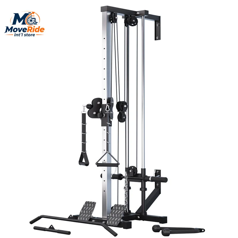 Multifunctional wall trainer High pull-down back shoulder clip Three-head adjustable double pulley system Wall-mounted