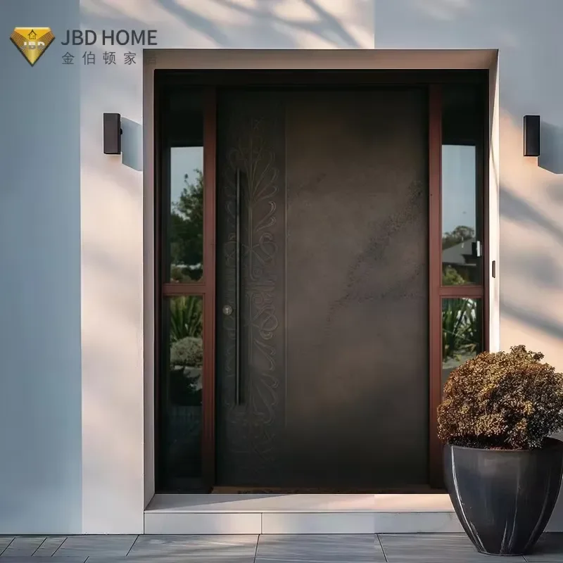 Custom Aluminum Alloy Security Pivot Door with Hurricane Impact Resistance for Outdoor Residential Use in Villa
