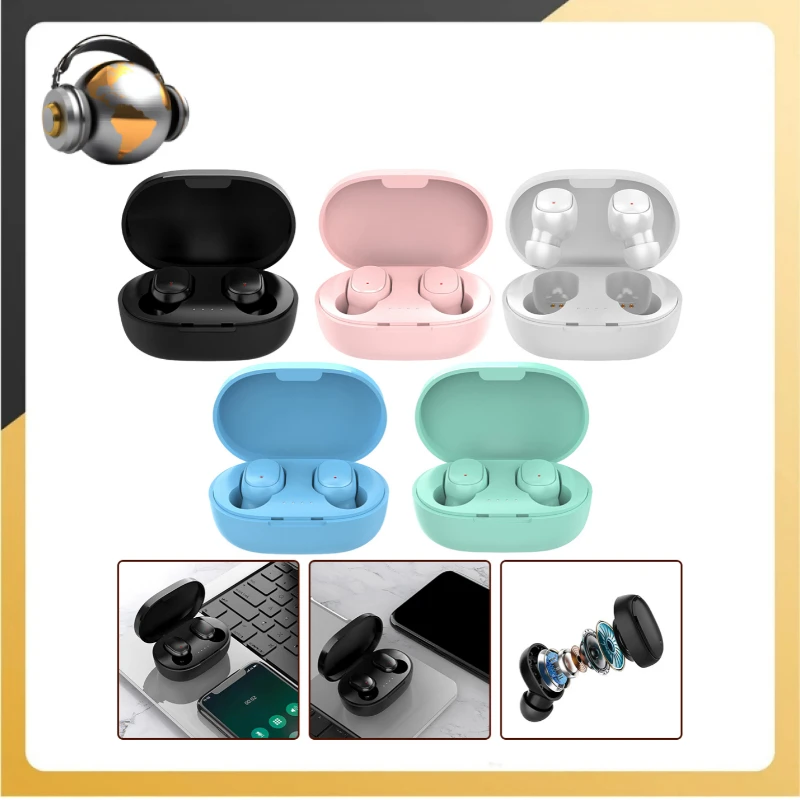 

2024 NEW GENERATION A6S TWS Wireless Headphones Bluetooth-5.0 Sport Headset With Mic Earbuds Noice Cancelling Sleeping Earphone