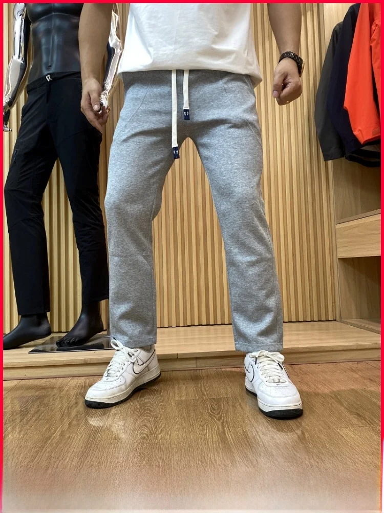 

Американские ретро эластичные талии из смешанного хлопка, мужские свободные прямые повседневные спортивные спортивные штаны, молодежные модные длинные брюки