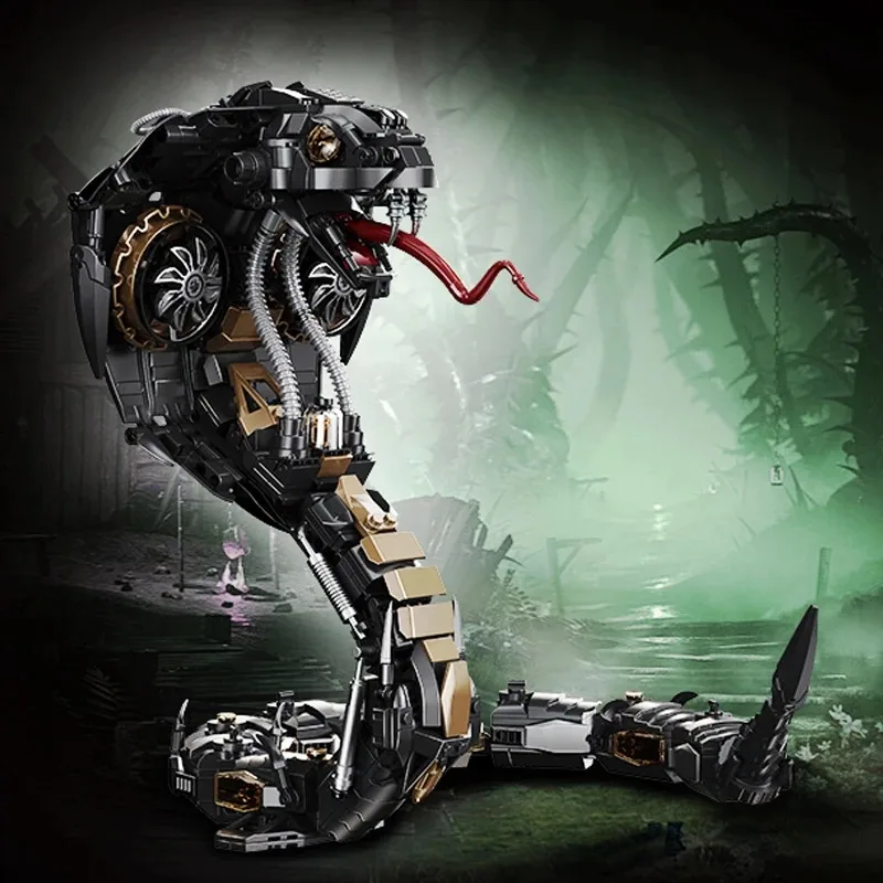 

Cyberpunk 1000+pcs Mechanical Snake Building Blocks Animal Set Technical Model for Adult Gifts MOC Creative Bricks Toy Model