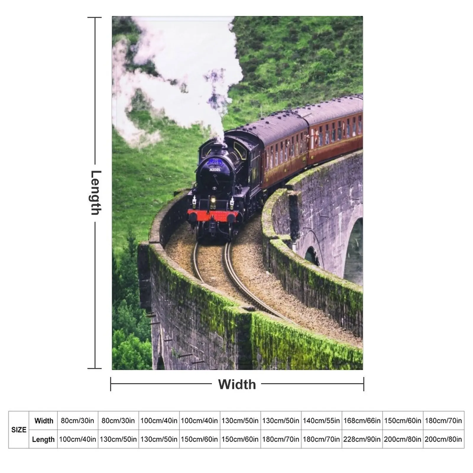 Locomotive Train on Bridge Throw Blanket Summer Beddings Furry Nap Beautifuls Bed covers christmas decoration Blankets