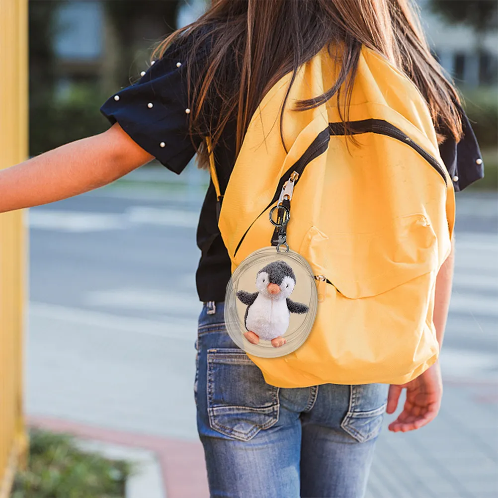 

3Pcs Clear Mini Hanging Storage Pouch Portable Lightweight Keychain Display Case Holder for Small Accessories Carrying