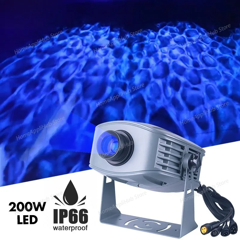 

Водонепроницаемая динамическая лампа с водной рябью, 200 Вт, мощная гофрированная лампа, лампа с рисунком, атмосферная живописная зона, производительность