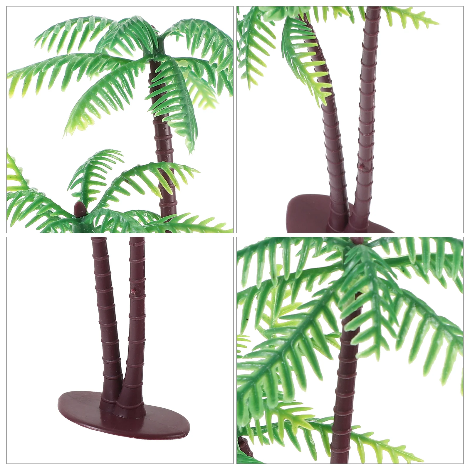 4 Pcs Artificial Palm Tree Faux Plant Desktop Mini Figure Decorate Plastic Vivid Figurine Child