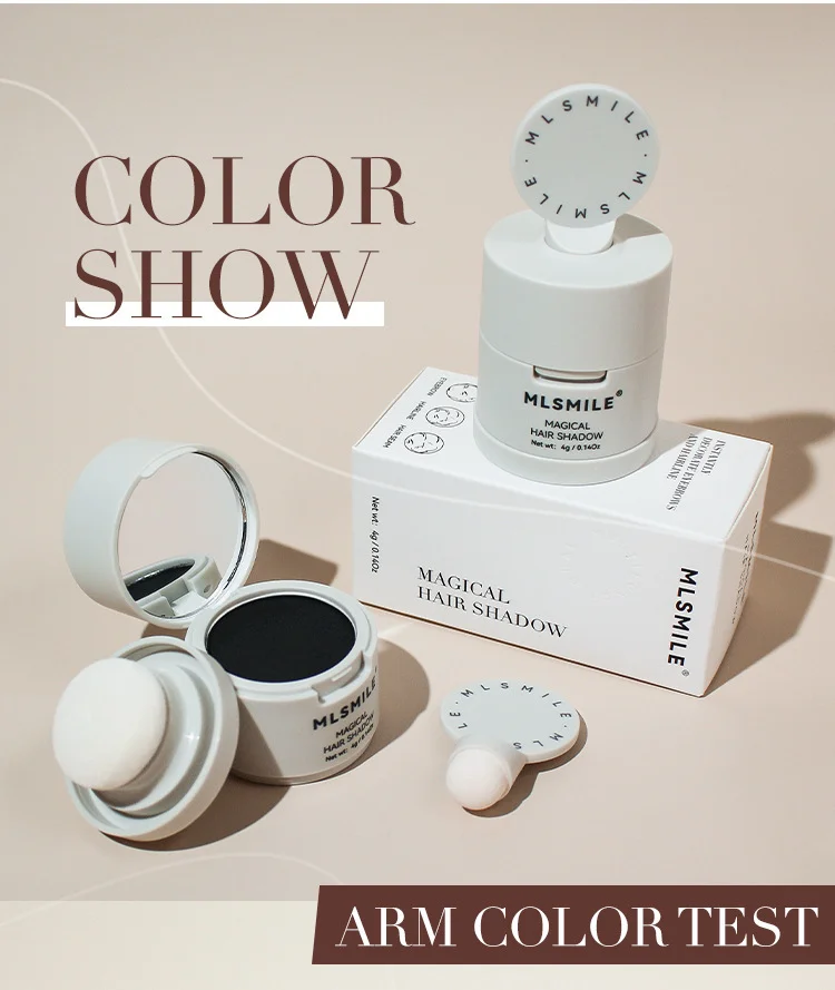 MLSMILE polvo para relleno y contorno de línea capilar, resistente al agua y al sudor, cubre instantáneamente las raíces del cabello, polvo esponjoso para cejas