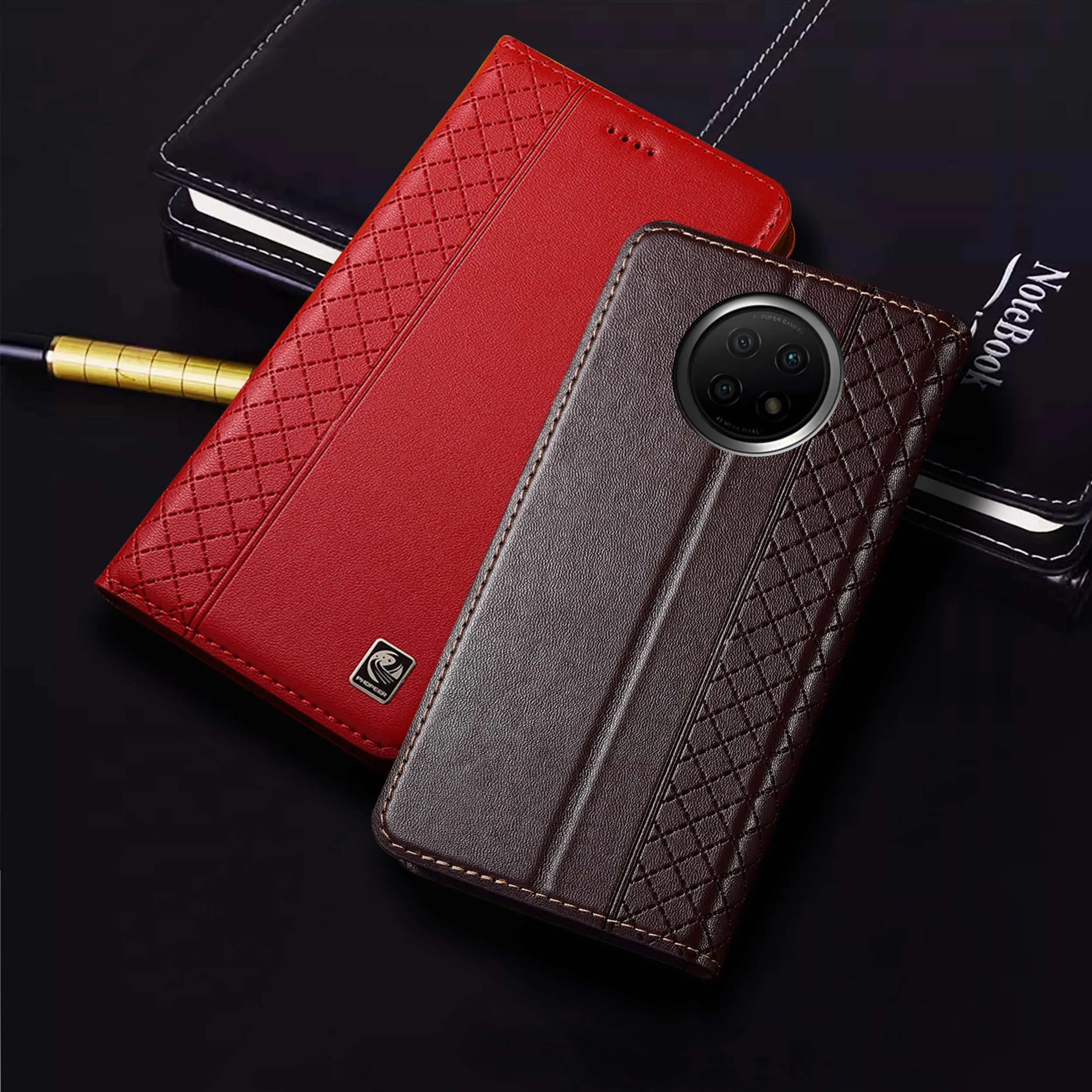 

For Redmi Note 5 6 7 8 9 9S Pro Max Plus 4G Napa Inner Pattern Of Genuine Leather Flip Phone Case Cowhide Scratch-Resistant