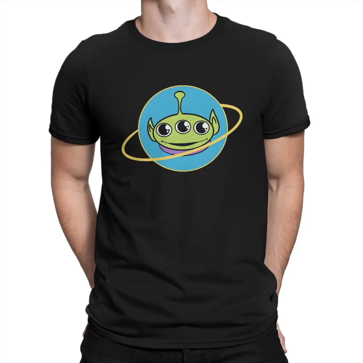 Men's Cute Alien Sticker T Shirt Disney Toy Story Alien Cotton Tops Fashion Short Sleeve Round Collar Tee Shirt Party T-Shirt