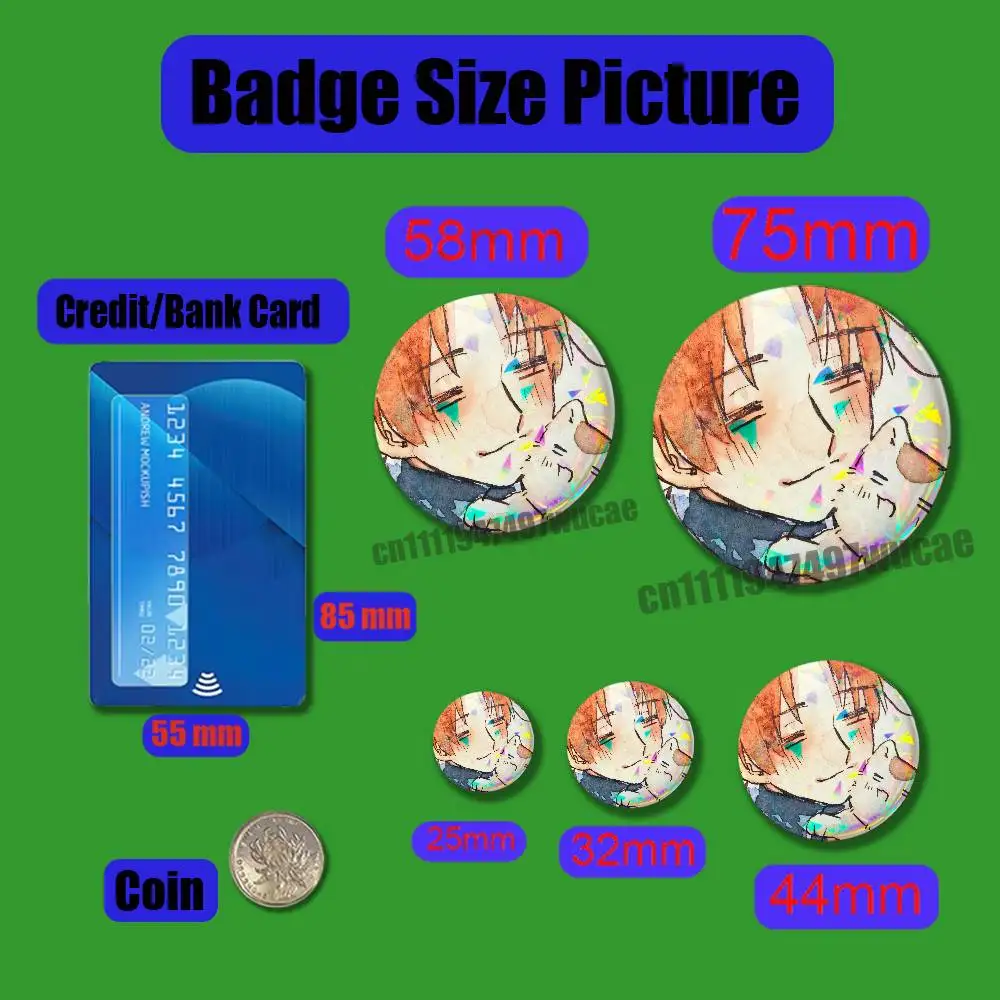 Custom Pin Insignia Emblem Round 25mm 44mm Laser Film For Arthur Kirkland H-Hetalia England Badge Cover 75mm 58mm
