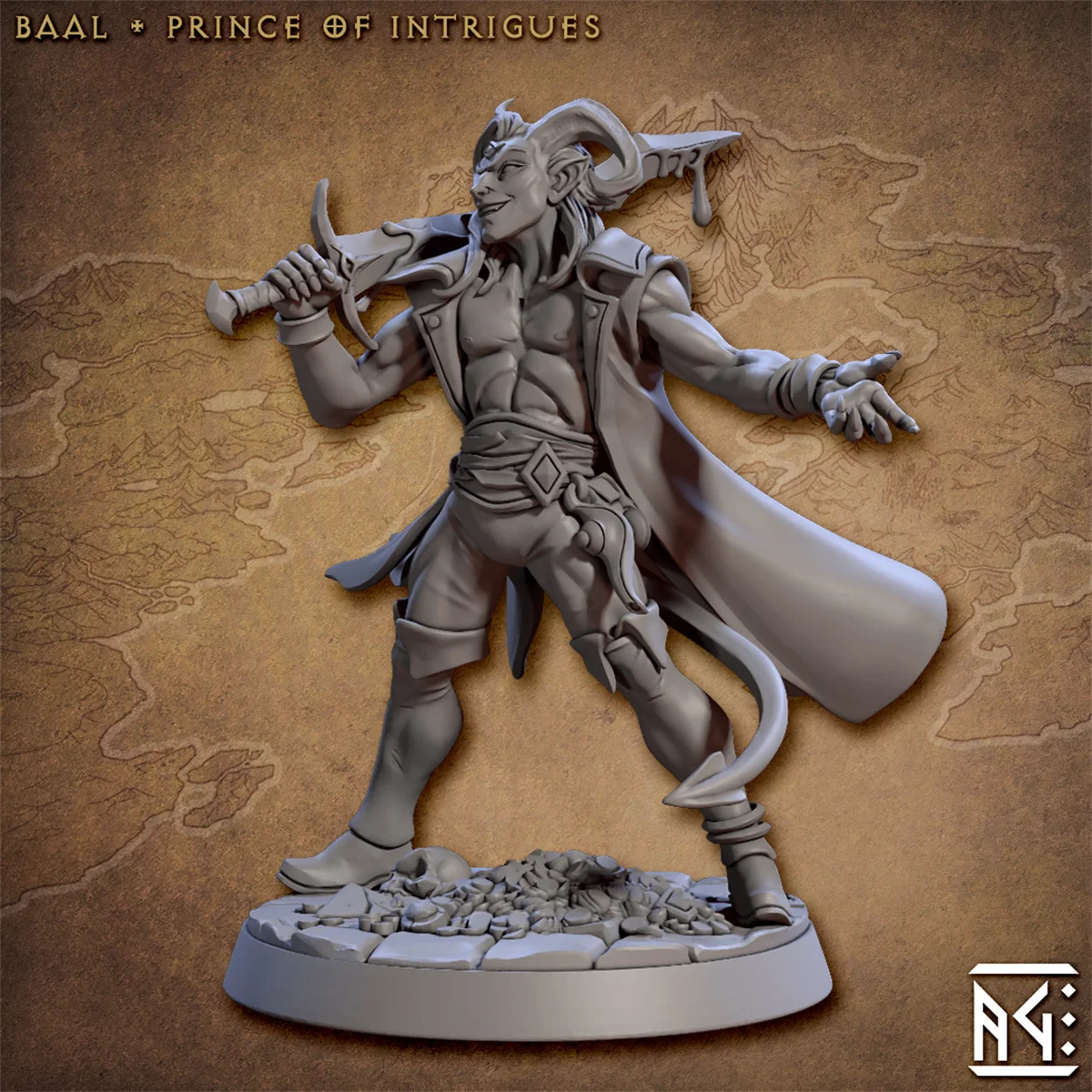 3d Printen Microscopische Modellen Dief Minstreel Warlock Demon Prins Dnd Running Groep Model