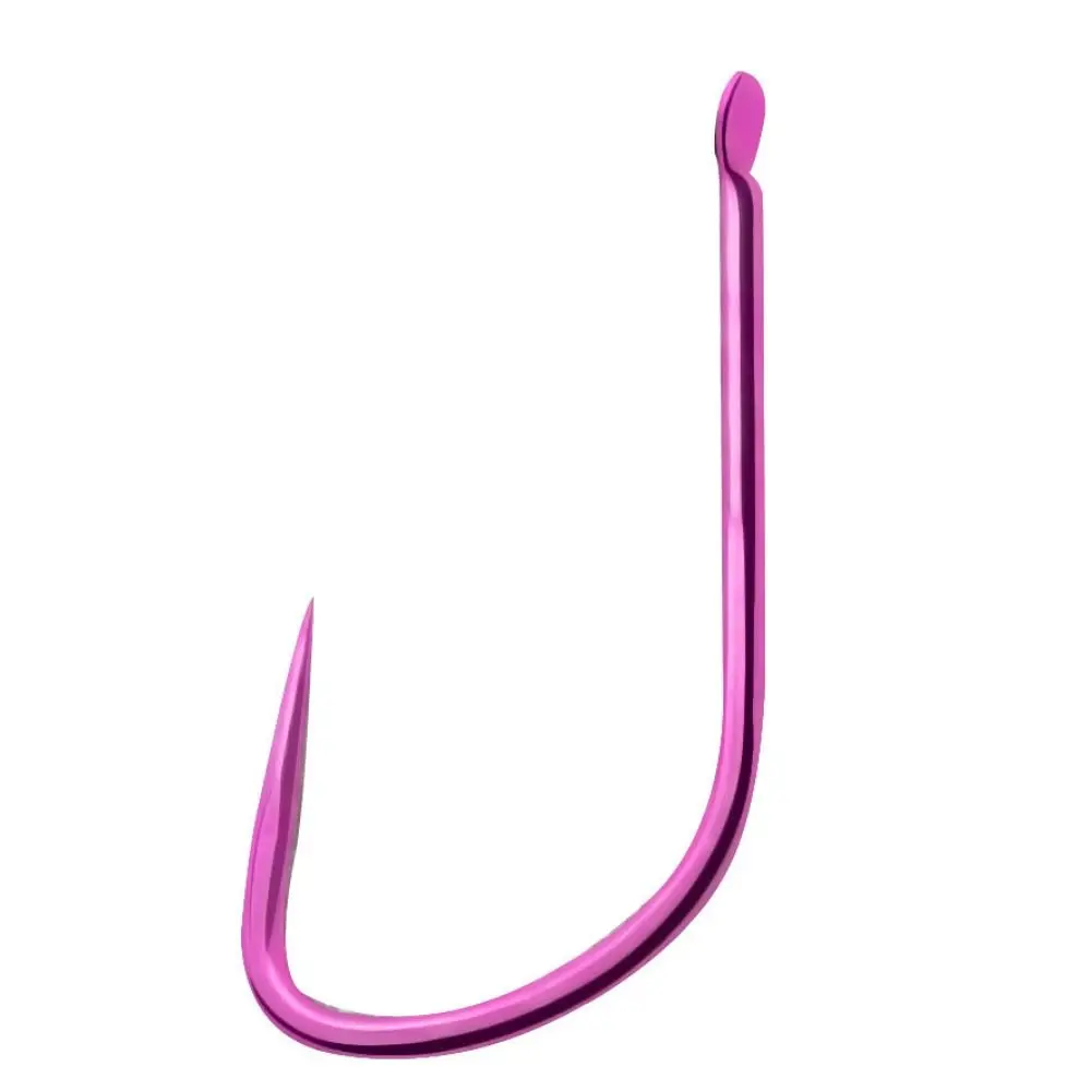 100Pcs Non-barb New Kanto Fishing Hook Competitive Durable Black Pit Carp Fishing Hook Light Pink Improved Fishing Hook Seawater