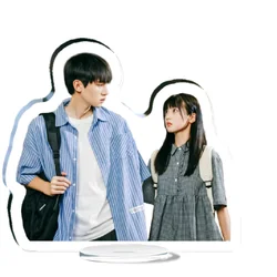 Zhou Yiran Zhang Miaoyi Poster 12cm Stand Up When I Fly Towards You Drama Stills Humanoid Stop Sign Home Desktop Decor Ornaments