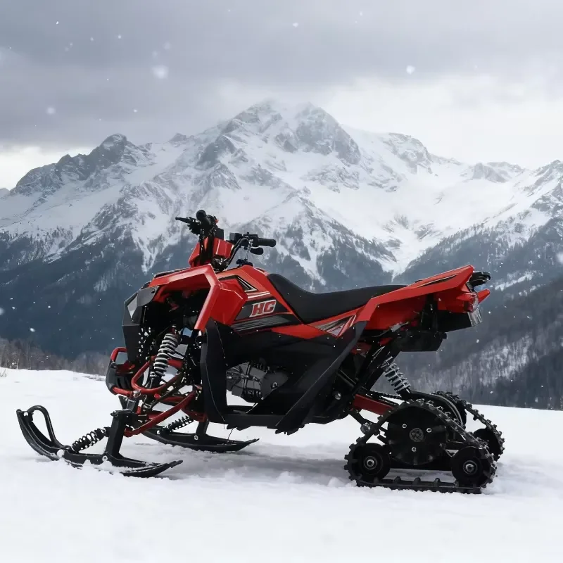 Winter Ski Sled 125cc Four Stroke Sled Hydraulic Shock Absorber Chain Transmission Snow Commuting Season