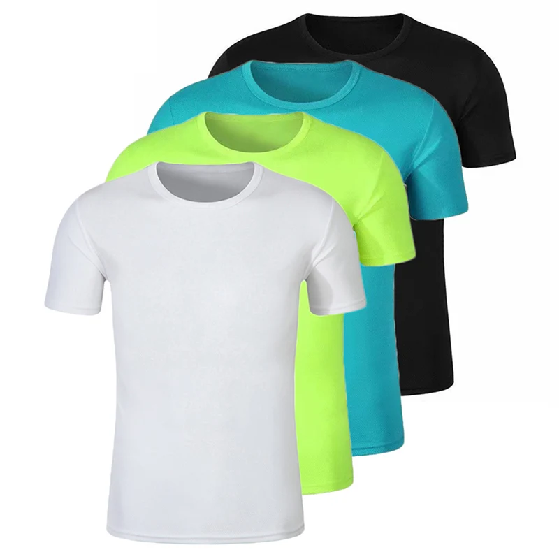 Atmungsaktives Arbeits-T-Shirt für Herren, 4-teilig, schnell trocknend, Fitness, ultraleicht, Tops, kurzärmelig, Sport-T-Shirts, Sommer-Sportbekleidung, O-Ausschnitt-T-Shirt