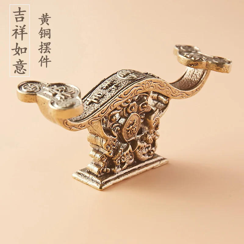 Pure Brass Fu Lu Shou Auspicious Ornament Home Office Desktop Decoration Creative Copper Craft Decoration