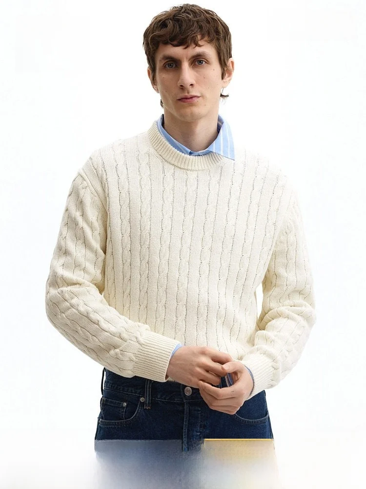 

Новый мужской вязаный свитер H&M, весенняя коллекция, стандартный крой, повседневный, из тонкого хлопка, модель 3509