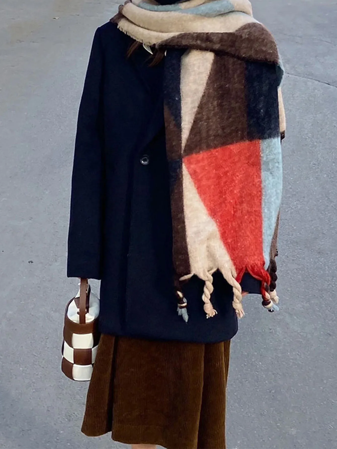 Luxury Brand Scarf Women Men Winter Blanket Shawl Wraps Warm Mohair Scarves Geometry Print Cashmere Neckerchief Designer Foulard