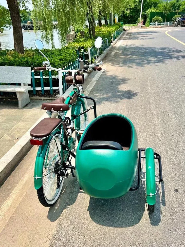 Clássico De Três Rodas De Bicicleta, Exibição De Parque De Arte, Balde Lateral, Arraste De Bicicleta, High-End Raios, Personalizado