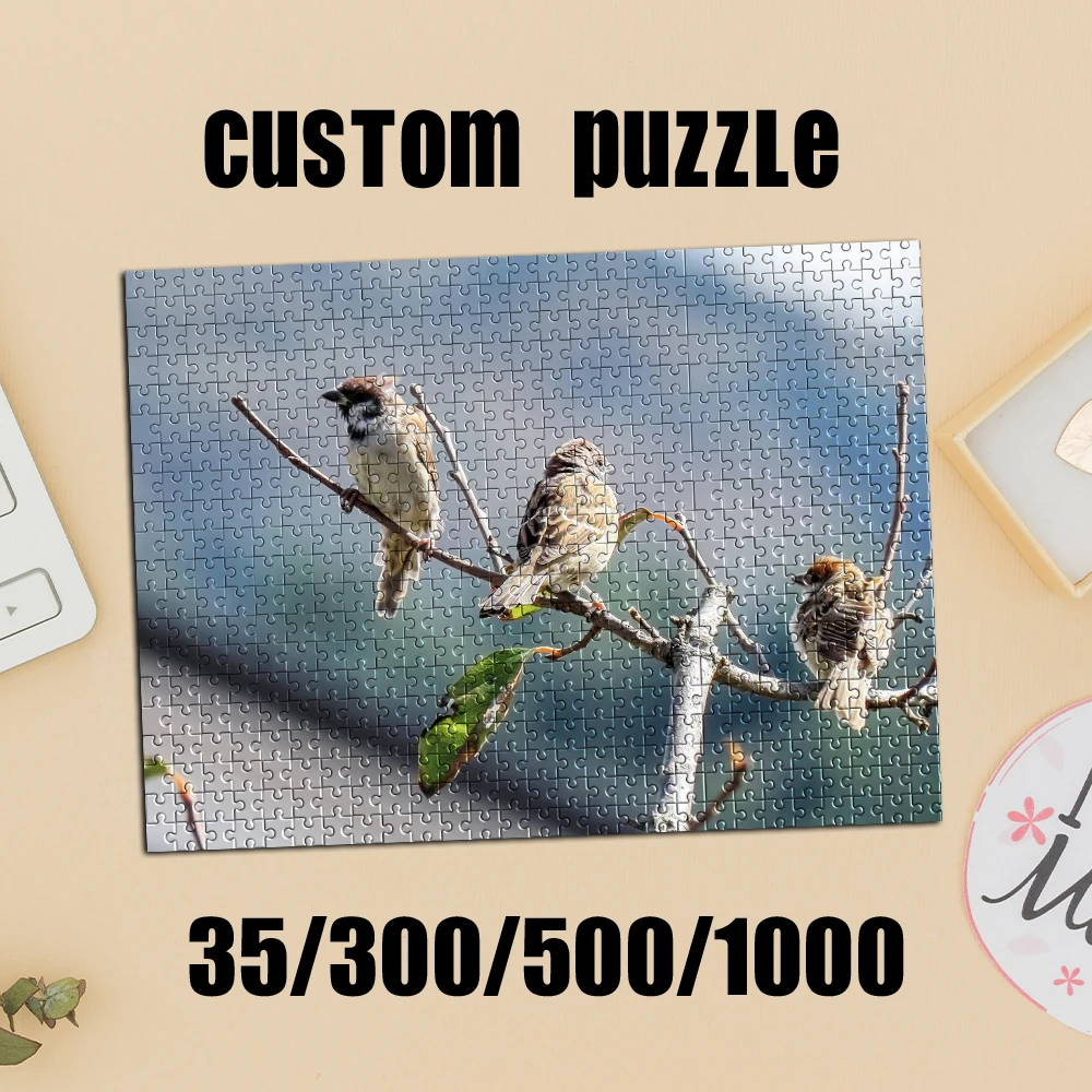 35/150/300pcs birds Custom Picture Puzzle Jigsaw puzzle Customizable Picture For Kids Toy Family Gift