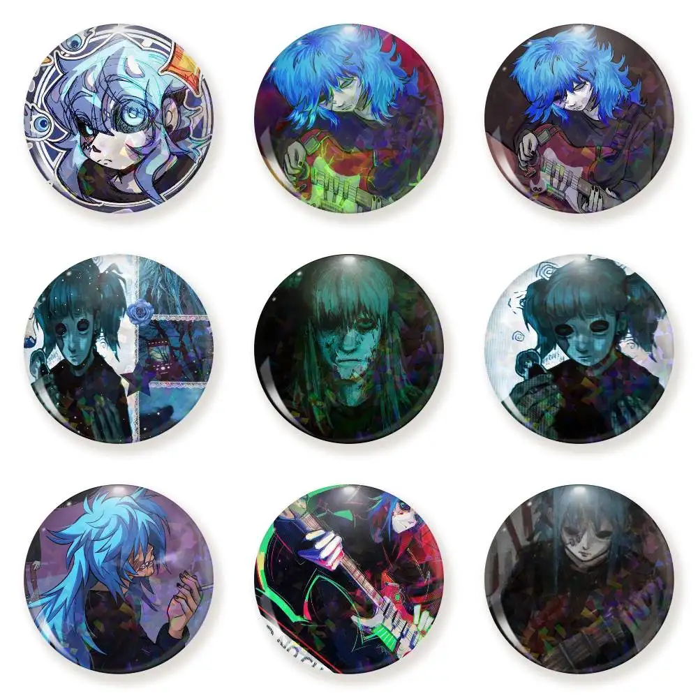S-Sally Face-E Badge on Backpack Accessories Manga Icons Pins Round Cartoon Brooches for Clothes Bag Decor Gifts