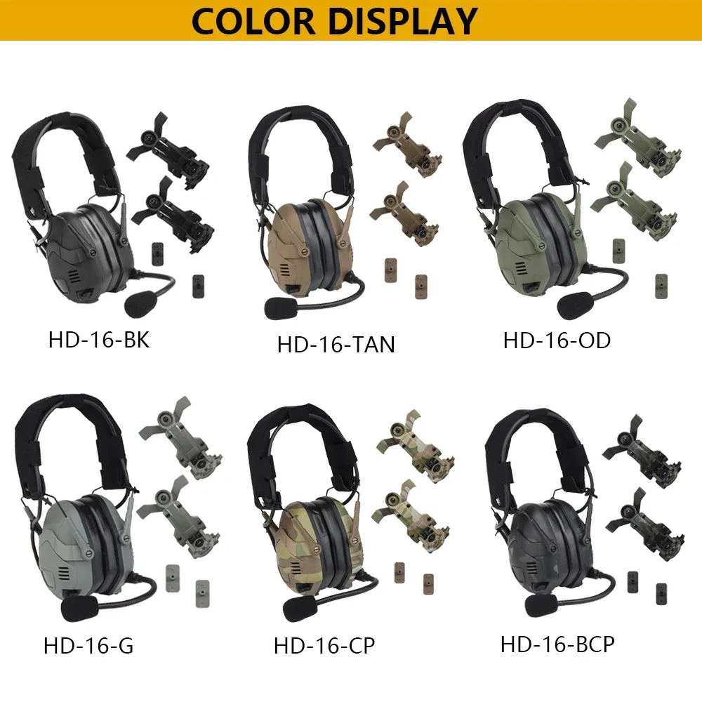 Noise Reduction Tactical Bluetooth Headset for OPS Core ARC and Wendy M-LOK Helmet Hunting Shooting Rechargeable Tuning