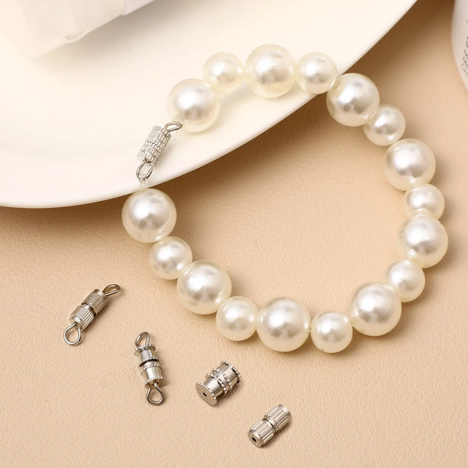 

40pcs Brass Screw Clasps Large Quantity Jewelry Connector Charms Bracelet Necklace Closures Reliable Fastening Diy Clasps For