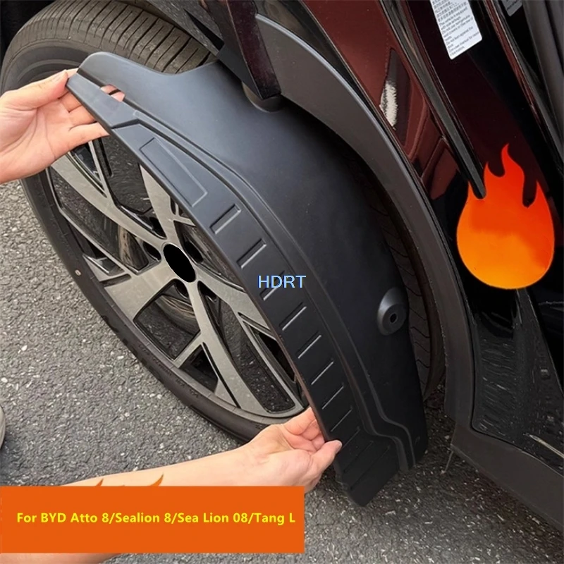 Para BYD Atto 8/Sealion 8/Sea Lion 08/Tang L 2025 + estilo de coche guardabarros de rueda delantera trasera protector contra salpicaduras cubierta de placa de aleta de barro de neumático
