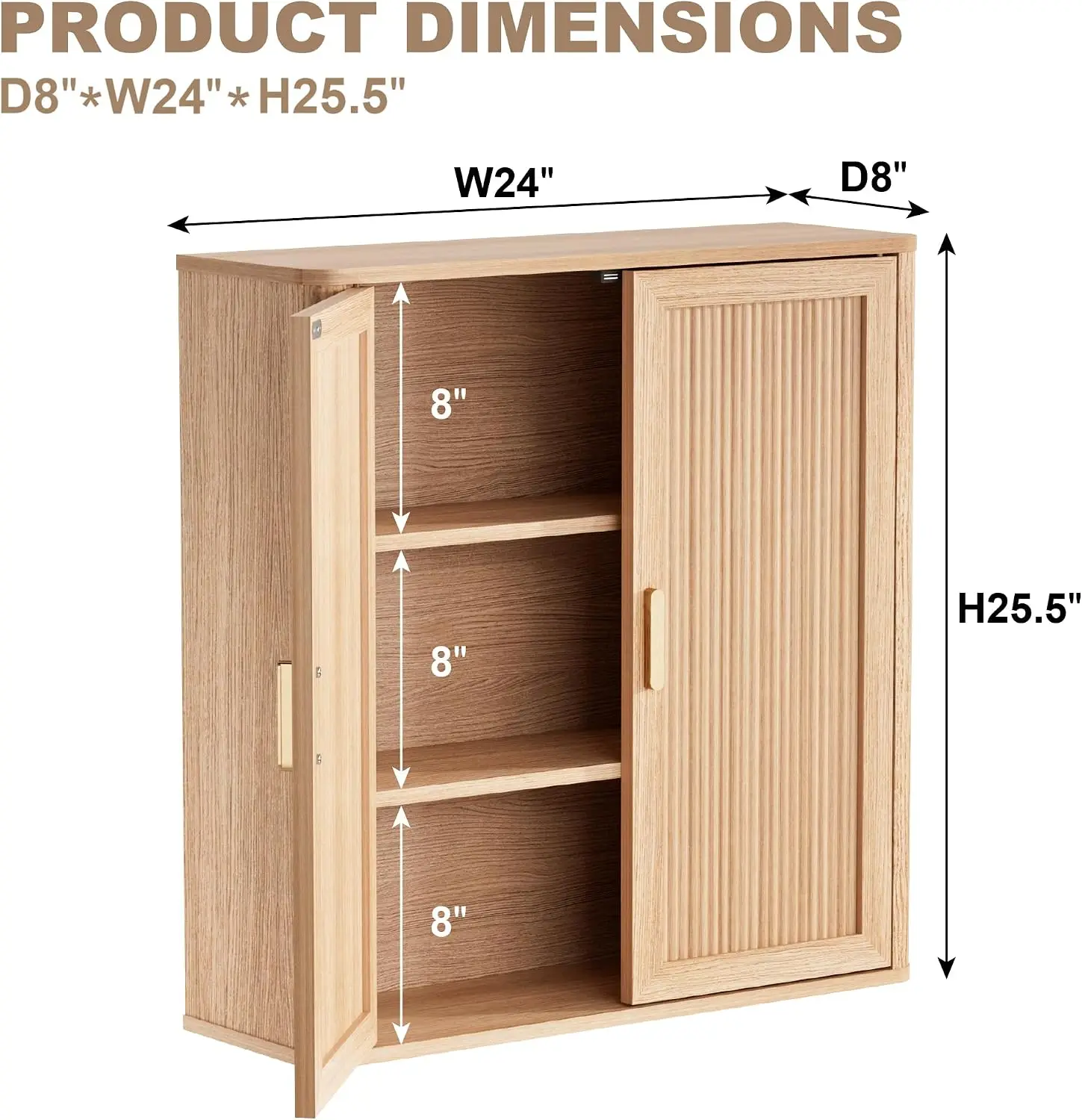 Bathroom Storage Wall Cabinet, Over the Toilet Storage Cabinet Above Toilet Storage, Medicine Cabinet with Adjustable Wood Shelf